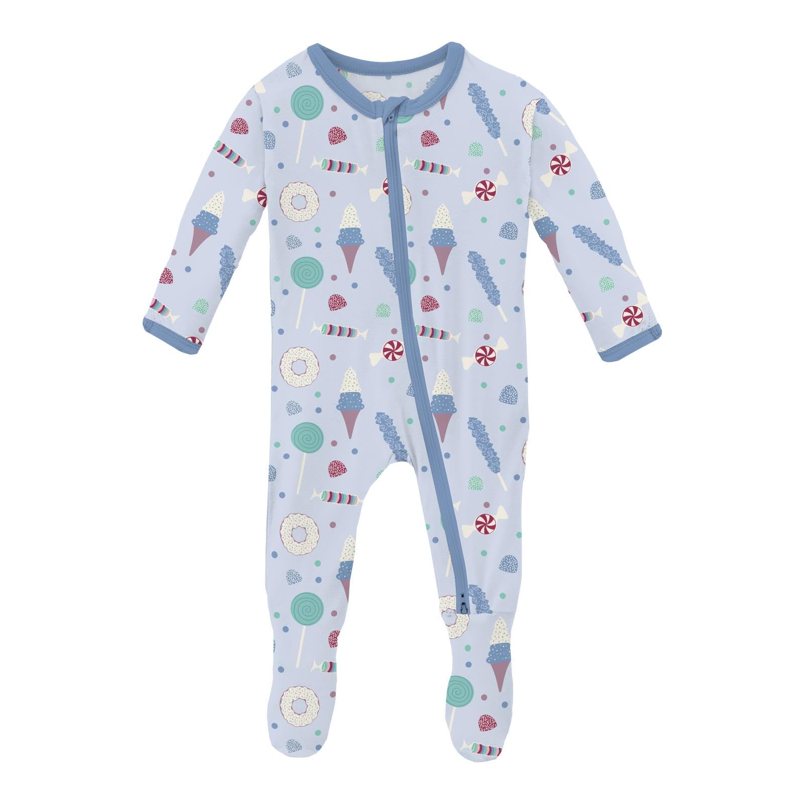 KicKee Baby &amp; Toddler Zipper Footie – Ultra-Soft Viscose from Bamboo Pajamas with Flip Paws &amp; Grips