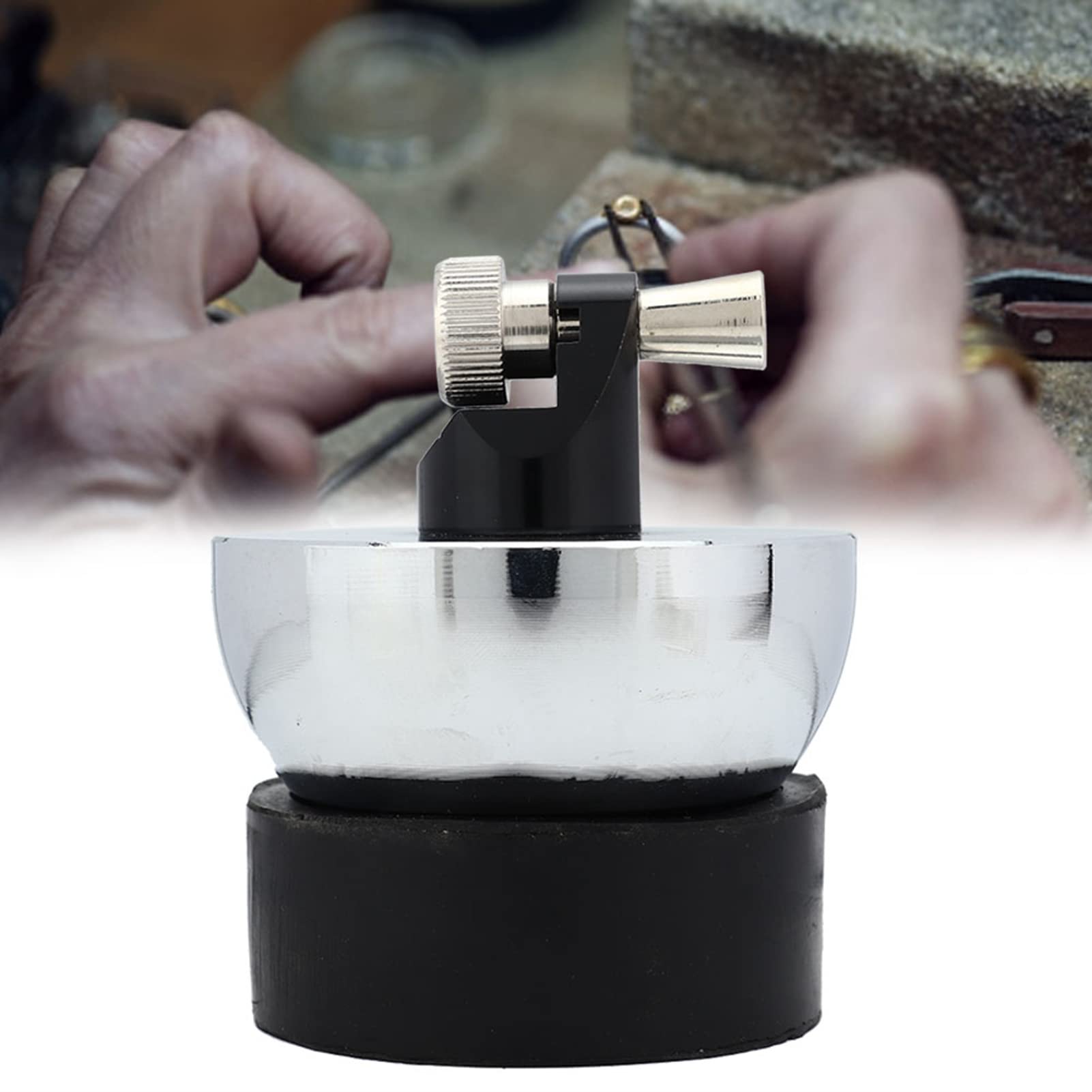 WAHEWUD Kit de herramientas de abrazadera de fijación de anillo profesional para fabricación de joyas con troqueles redondos intercambiables y Base estable tipo B E Juego de accesorios (Estilo B)
