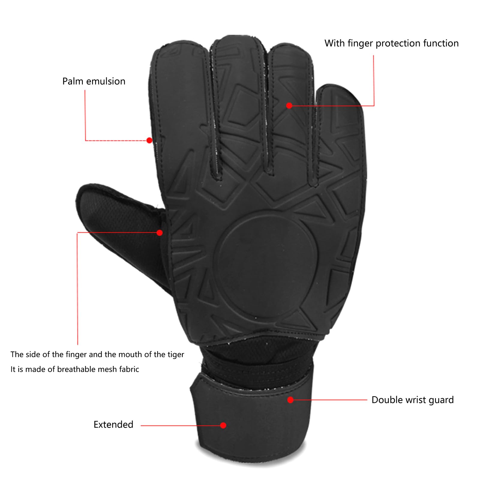 Gants de gardien de but, avec protections de poignet à forte adhérence, gardien de but à forte adhérence pour le Football des jeunes et des adultes