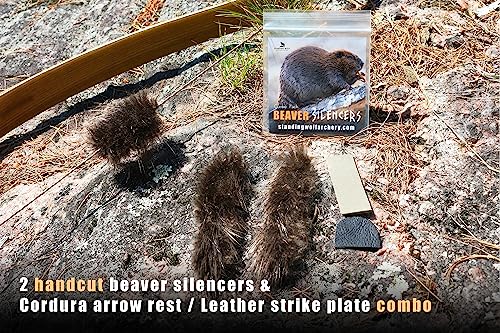 Standing Wolf Ultimate Bow String Silencer 4 Piece Combo Pack | Traditional Style Archery String Silencers For Recurve Bow | Arrow Rest For Archery | Recurve Bow Strike Plate #TOP1