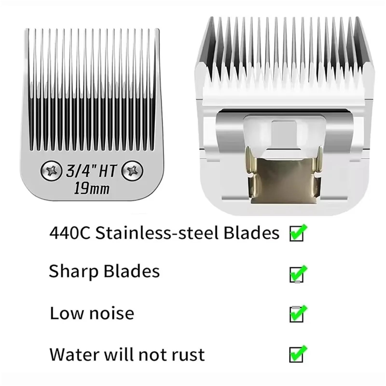 Cuchilla De Cerámica Desmontable for Peluquería Canina HT De 3/4 Pulgadas, Compatible Con Oster,A5/,Compatible Con Wahl,cortauñas for Animales De La Serie KM(3-4 HT 2PC)