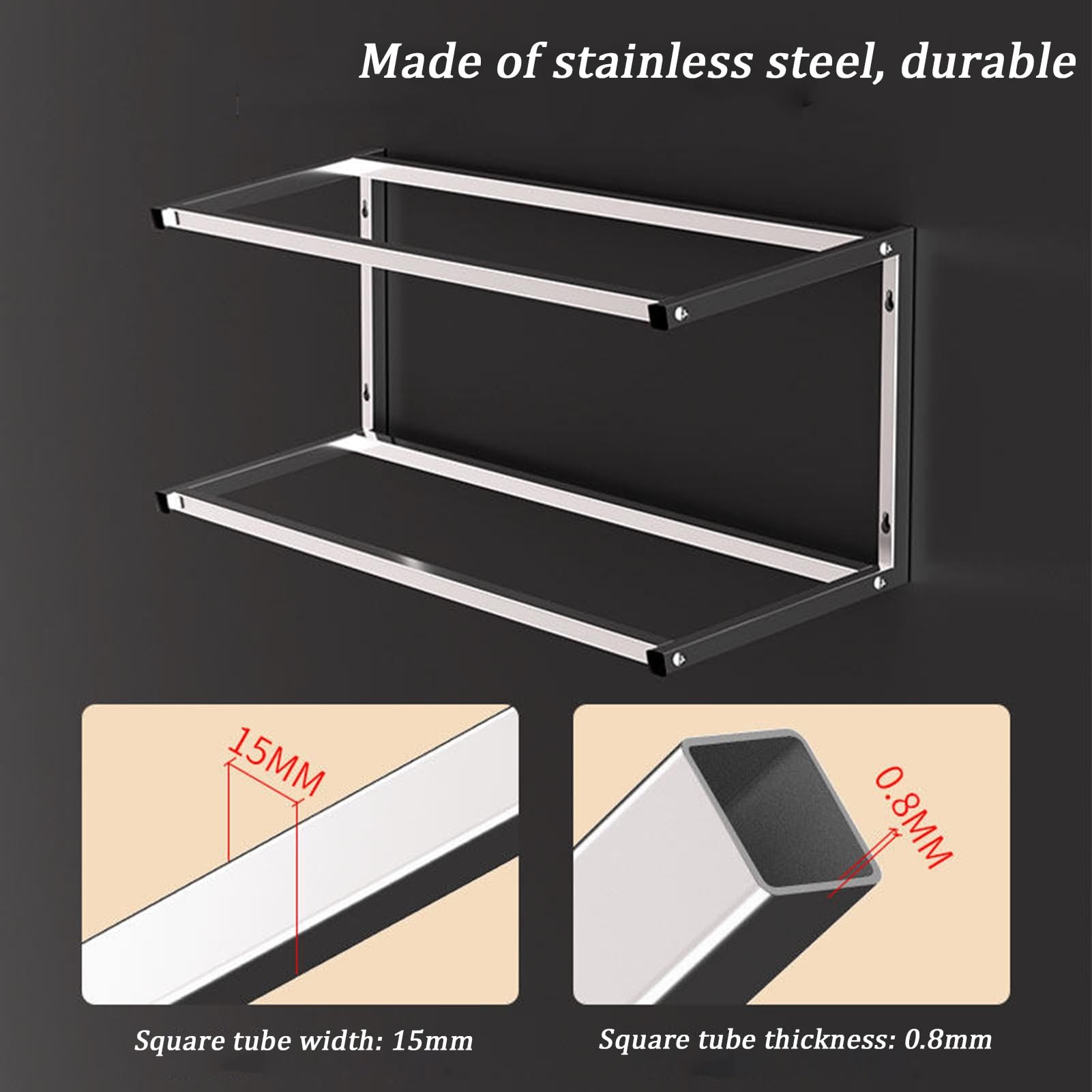 Stazione per pizza in acciaio inox con cucchiai e coperchi, a parete, multi-scomparto, portaspezie, organizer per cucina e ristorante, porta condimenti