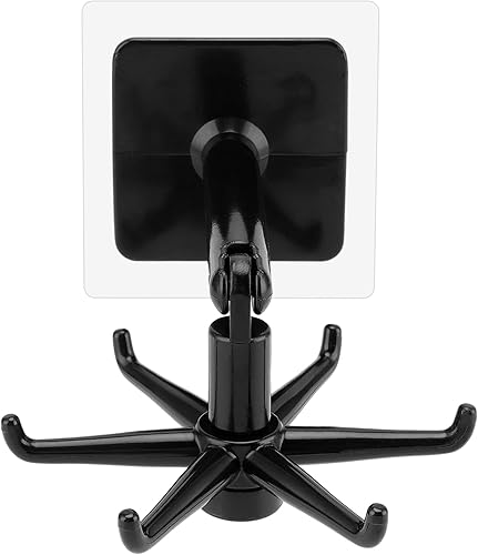 Miniatura 5 de Paquete de 6 soportes autoadhesivos para utensilios, gancho giratorio de 360 grados, gancho vertical autoadhesivo, colgador de utensilios de cocina