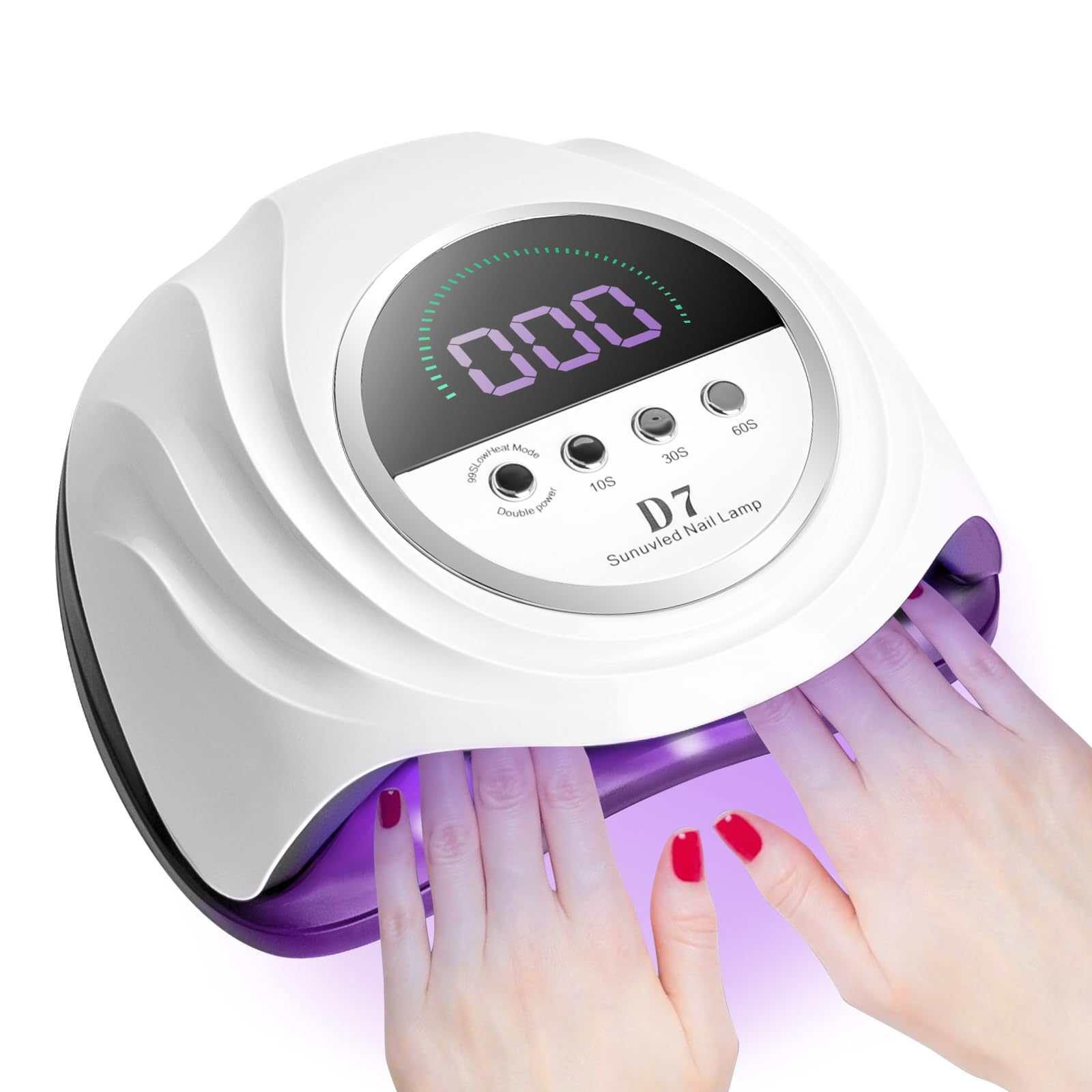 208W UV LED Lámpara de Uñas, Lámpara Secador de Uñas UV Profesional con 66 Piezas de Lámpara, Lámpara de Gel de Curado Rápido con 4 Temporizadores y Sensor Automático