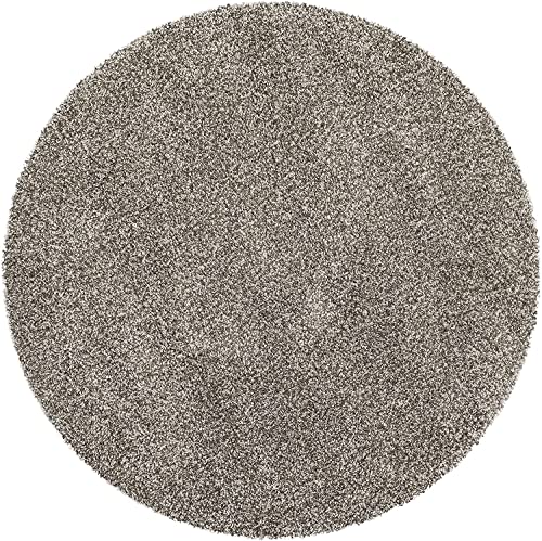 Image of Shaggy Carpets and Rugs for Hall and Drawing Room 8x8 Round Grey Multi Color