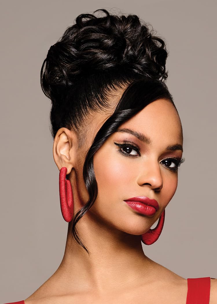 Kim Kimble Clip It Classy Curly Updo Hairpiece With 3" Claw Clip by Hairuwear, MC9/14SS Caramel Latte