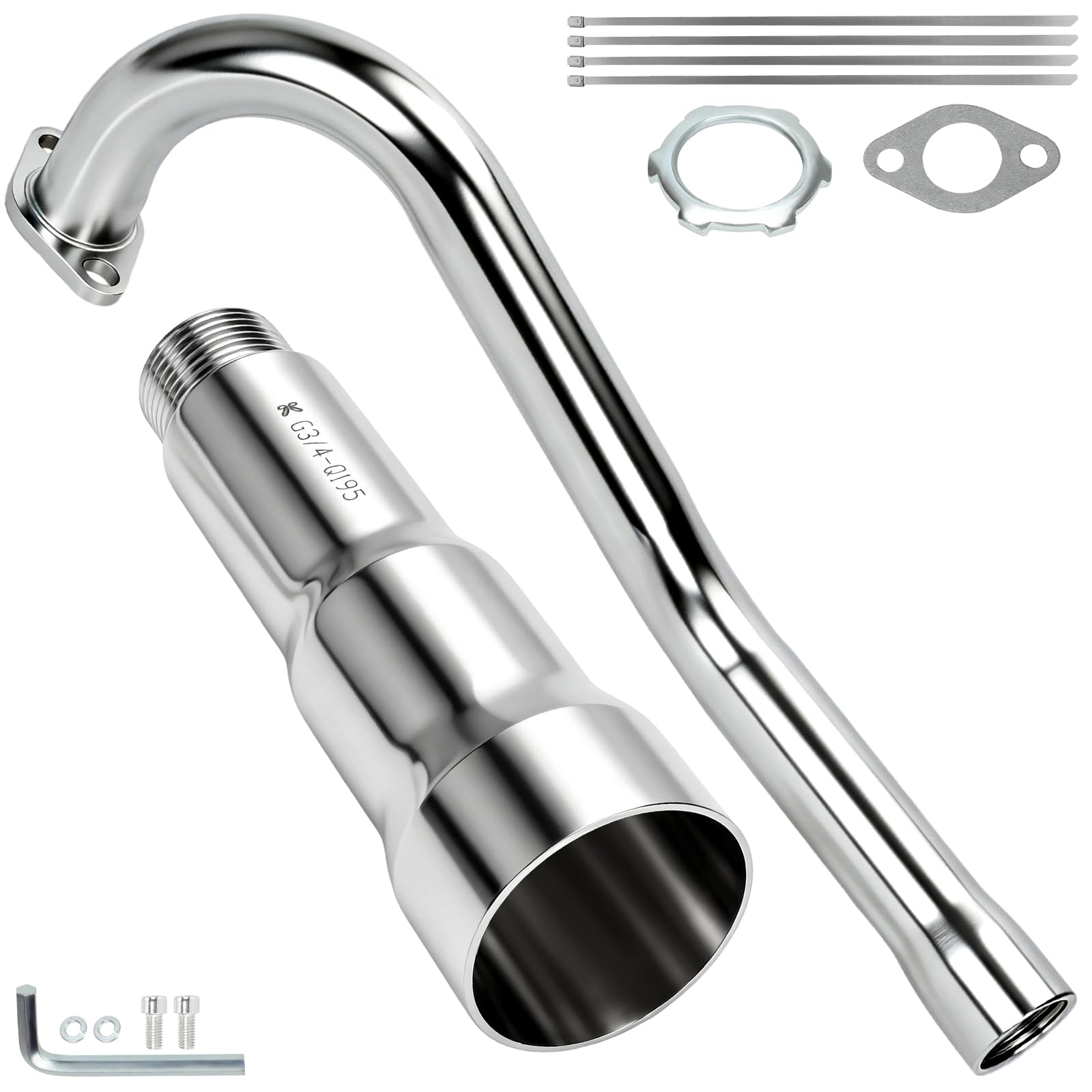 GMB100 Central Long Mini Bike Trumpet Exhaust Pipe for CT100U