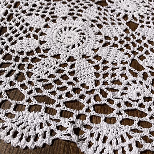 Hsvanyr Handmade Crochet Lace Table Cloth Doilies Placemat Dining Room Mats 15Inches(40Cm), White #TOP4