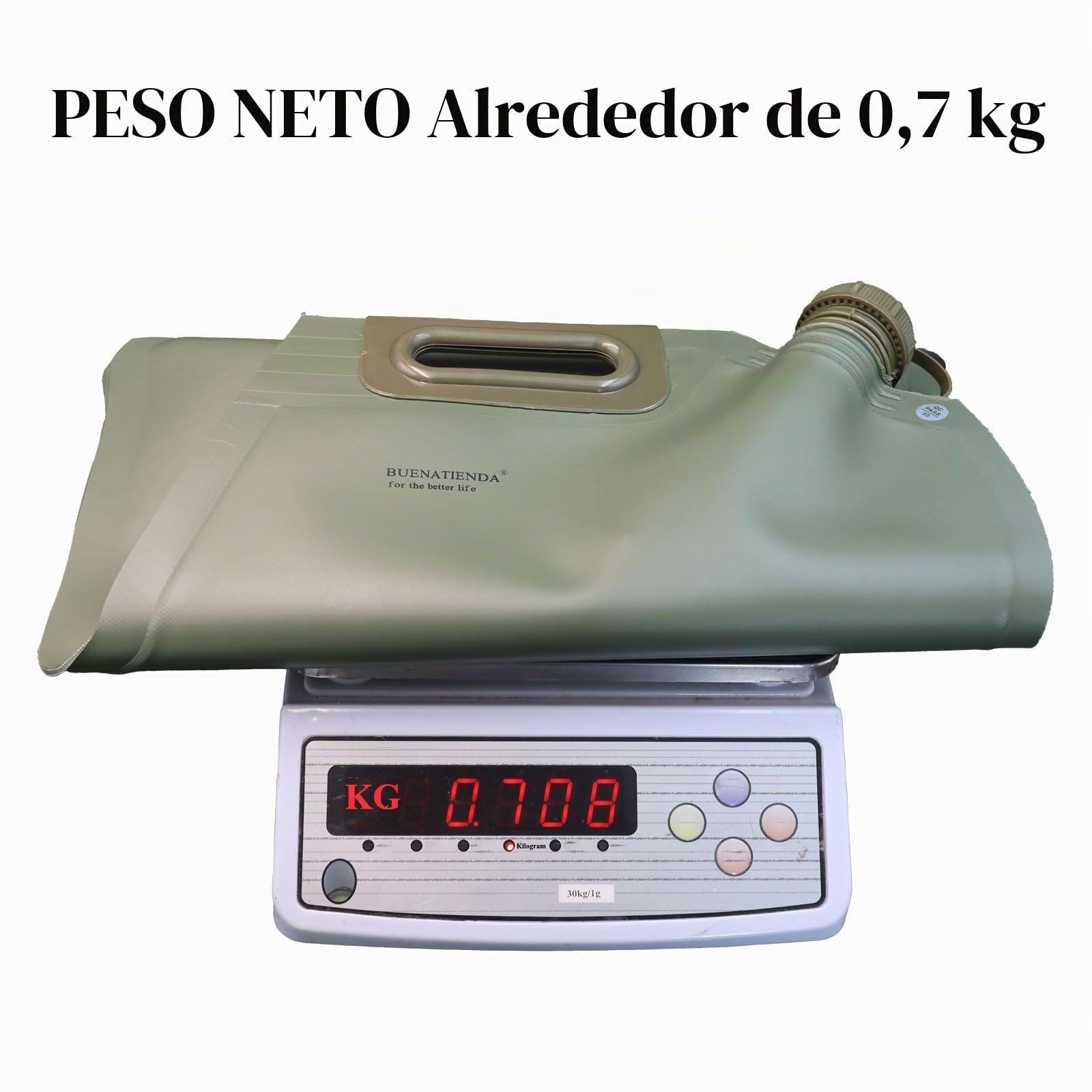 Bidón de combustible plegable de 10 l, de TPU de 2 mm, con manguera de 20 cm, depósito de gasolina a prueba de fugas para coche, moto, camping y Notfa (verde) (10 l)