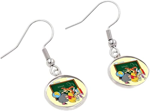 Miniatura 3 de Pendientes colgantes para el regreso a la escuela, diseño de oso de peluche, color dorado