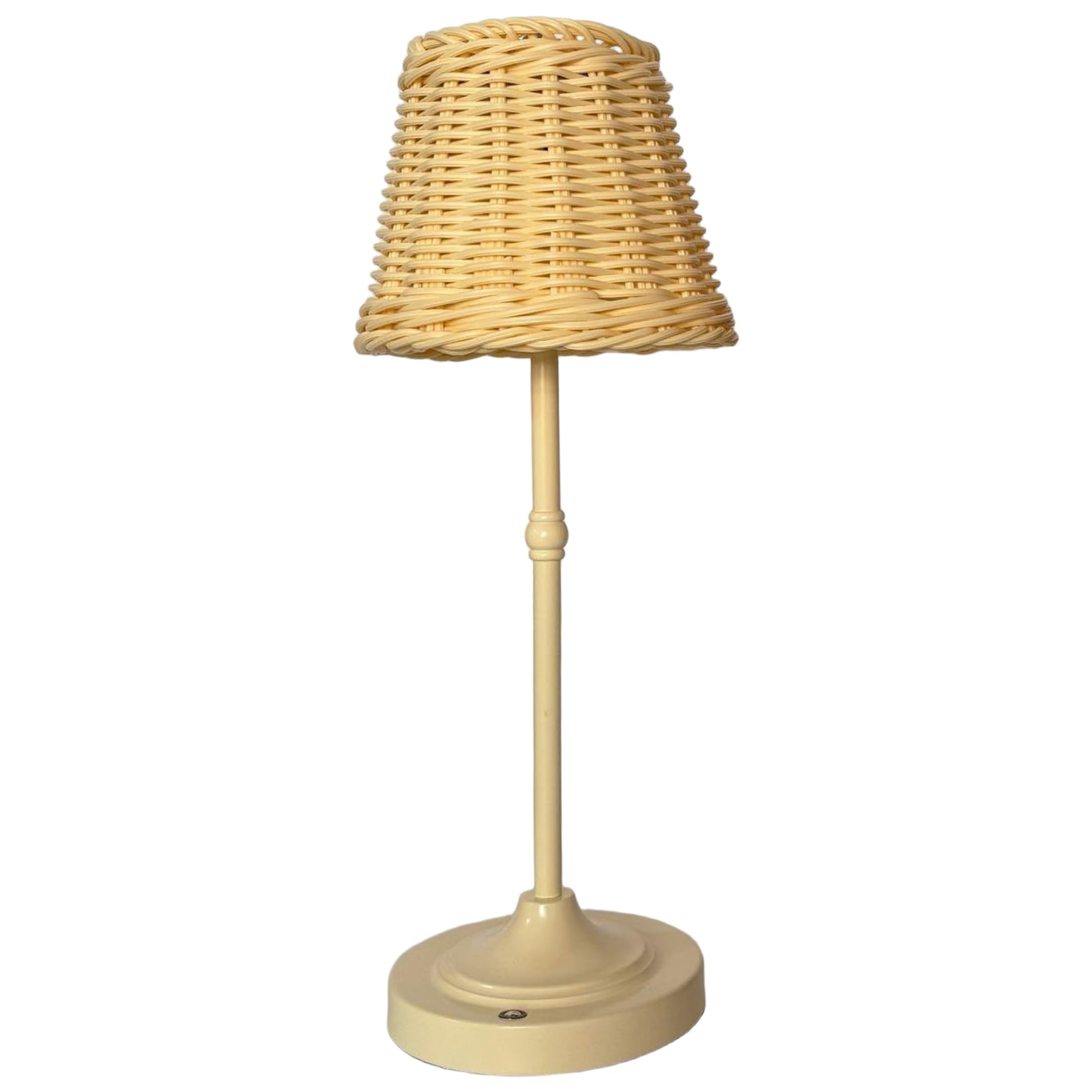 Monetais Wicker Lamp, Boho Rattan Table Lamp Touch Control 3 Light Modes USB-C Rechargeable Bedside Home Decor (White) Wicker