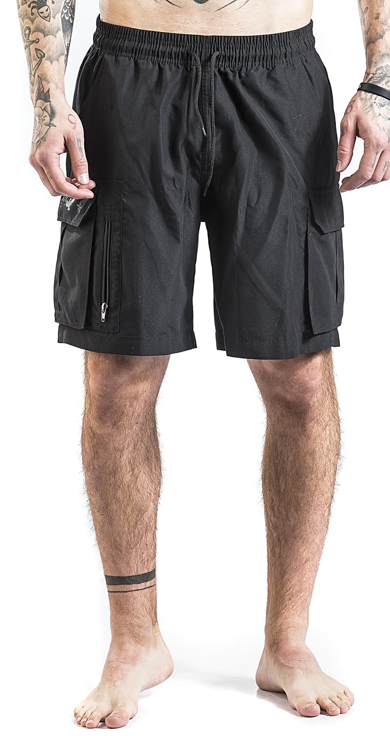 Black Premium by EMP Herren Schwarze Badehose mit Netzinnenteil