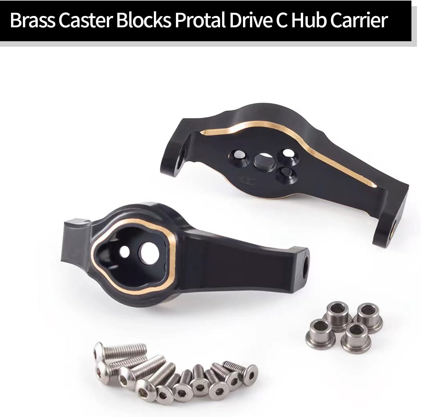 kingsea 2Pcs Brass Caster Blocks Portal Drive C Hub Carrier for 1/10 RC Car Traxxas TRX4 TRX6