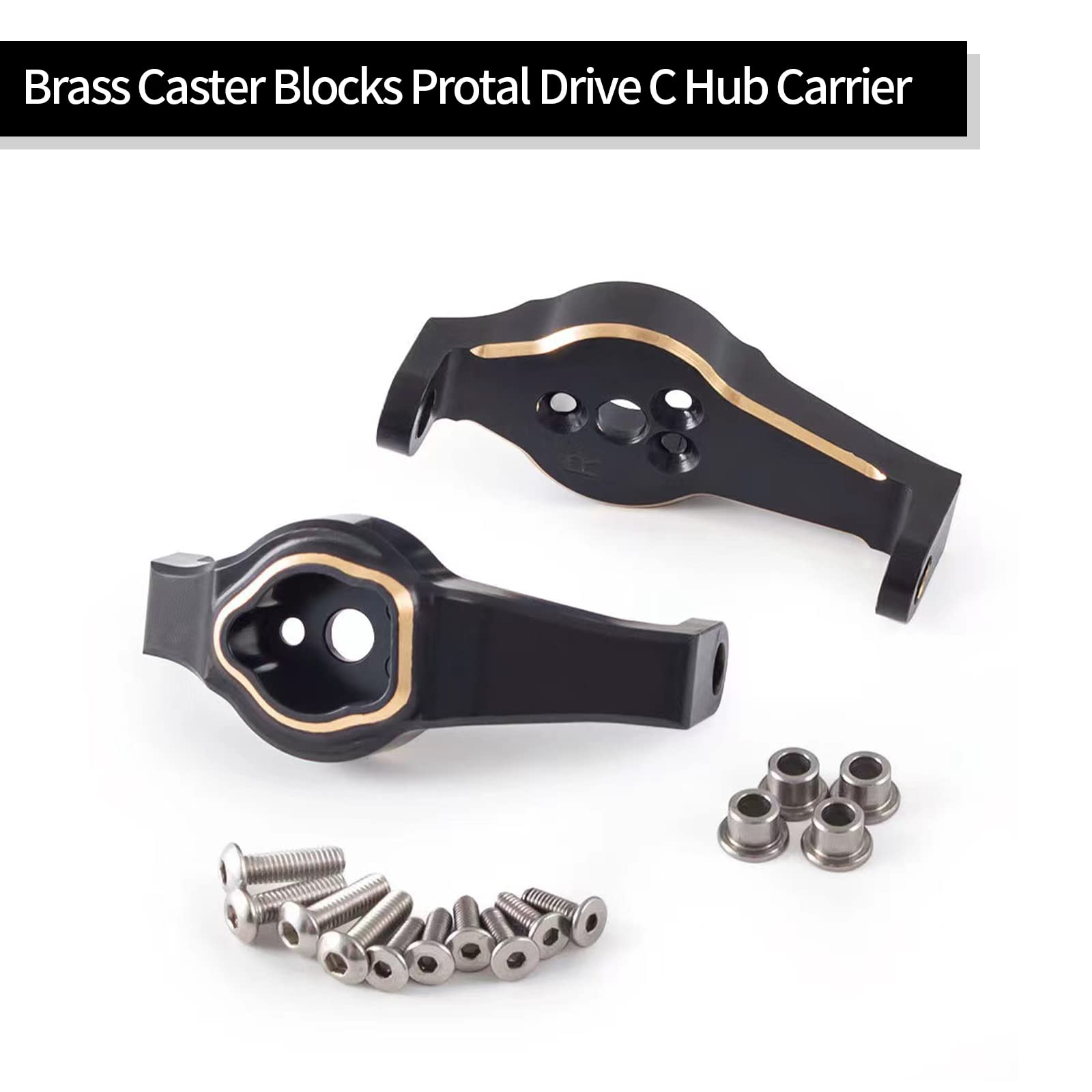 kingsea 2Pcs Brass Caster Blocks Portal Drive C Hub Carrier for 1/10 RC Car Traxxas TRX4 TRX6