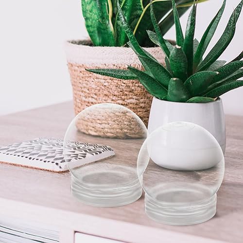 Miniatura 5 de BESTOYARD Paquete de 15 globos de nieve de 3 pulgadas de plástico transparente vacío con tapa de rosca para manualidades, personalización,