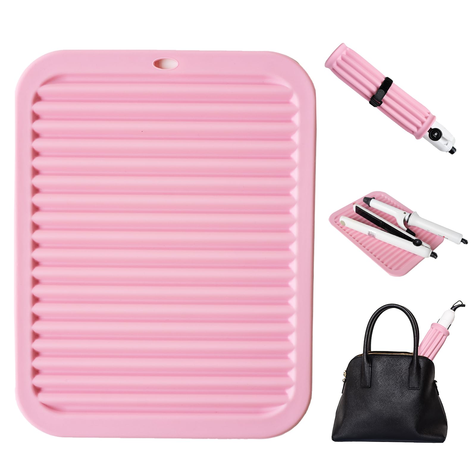 Amazon | 巻上げ式 シリコン製ヘアアイロン マット＆カバー 耐熱温度