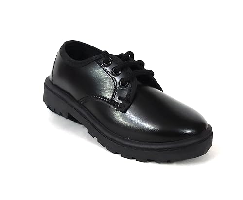 Coolz Boys Black Formal Uniform School Shoes Derby Lace