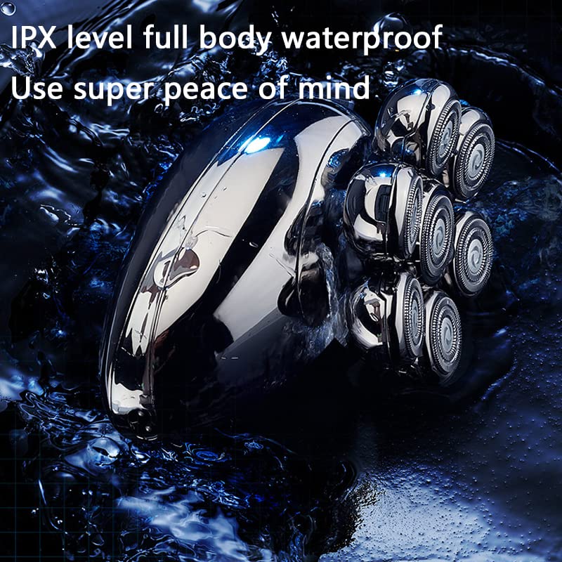 Miniatura 5 de Afeitadoras de cabeza para hombres calvos, afeitadoras súper eléctricas para hombres, maquinilla de afeitar giratoria flotante 7D, inalámbrica,