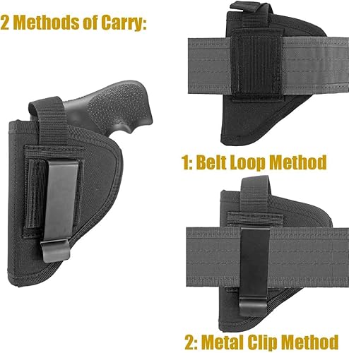 Miniatura 3 de Funda táctica para cinturón con clip de revólver fuera de la cintura, se adapta a .22 .38 .357 J Frame Snub Nose 2 pulgadas Revolvers LCR S&W