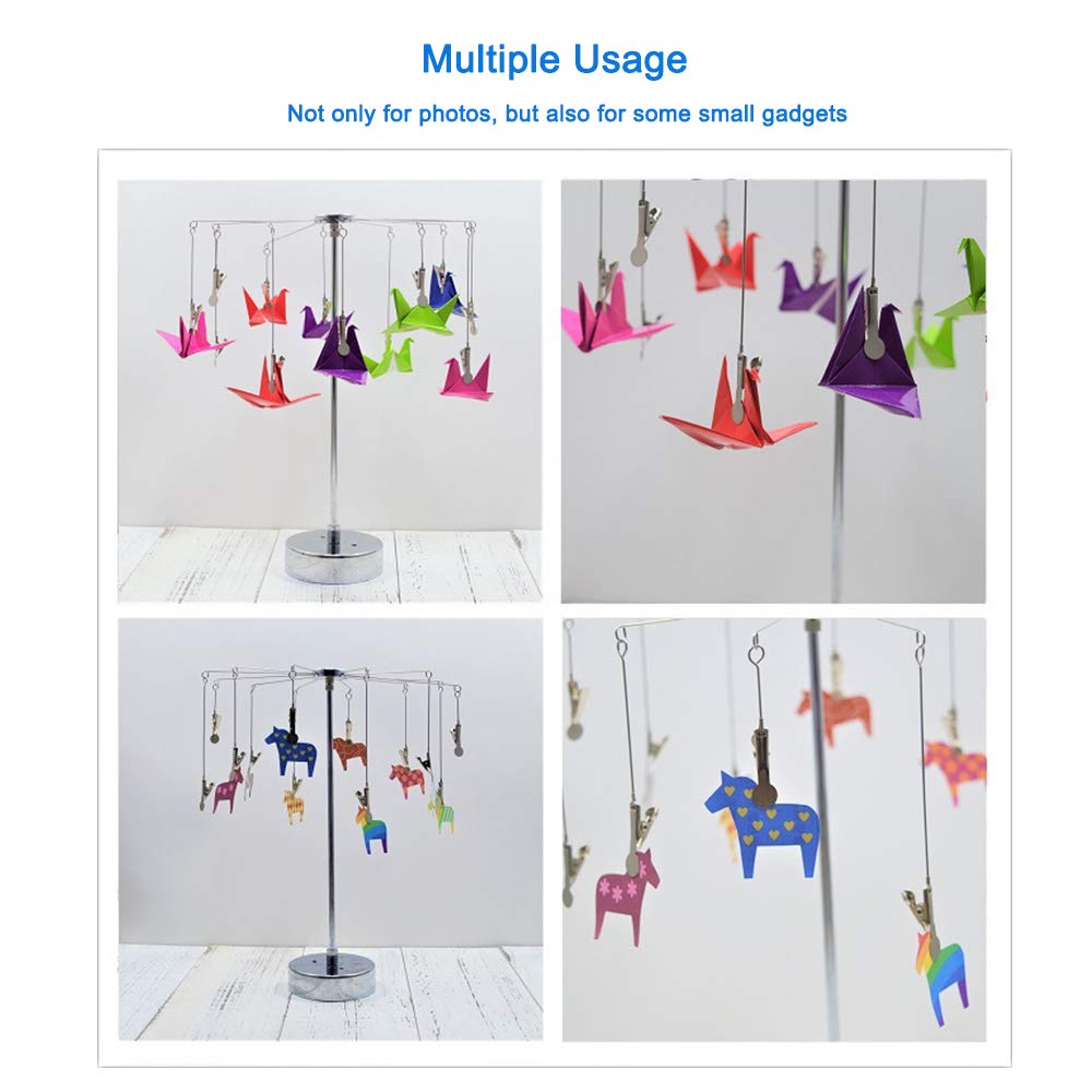 Desktop Fotohalter mit Clips Postkarte Geschenk Karte Bild Display Ständer Dekor Foto Baum für Tisch Karussell Romantisches Design plattiertem Draht und 12 Metall