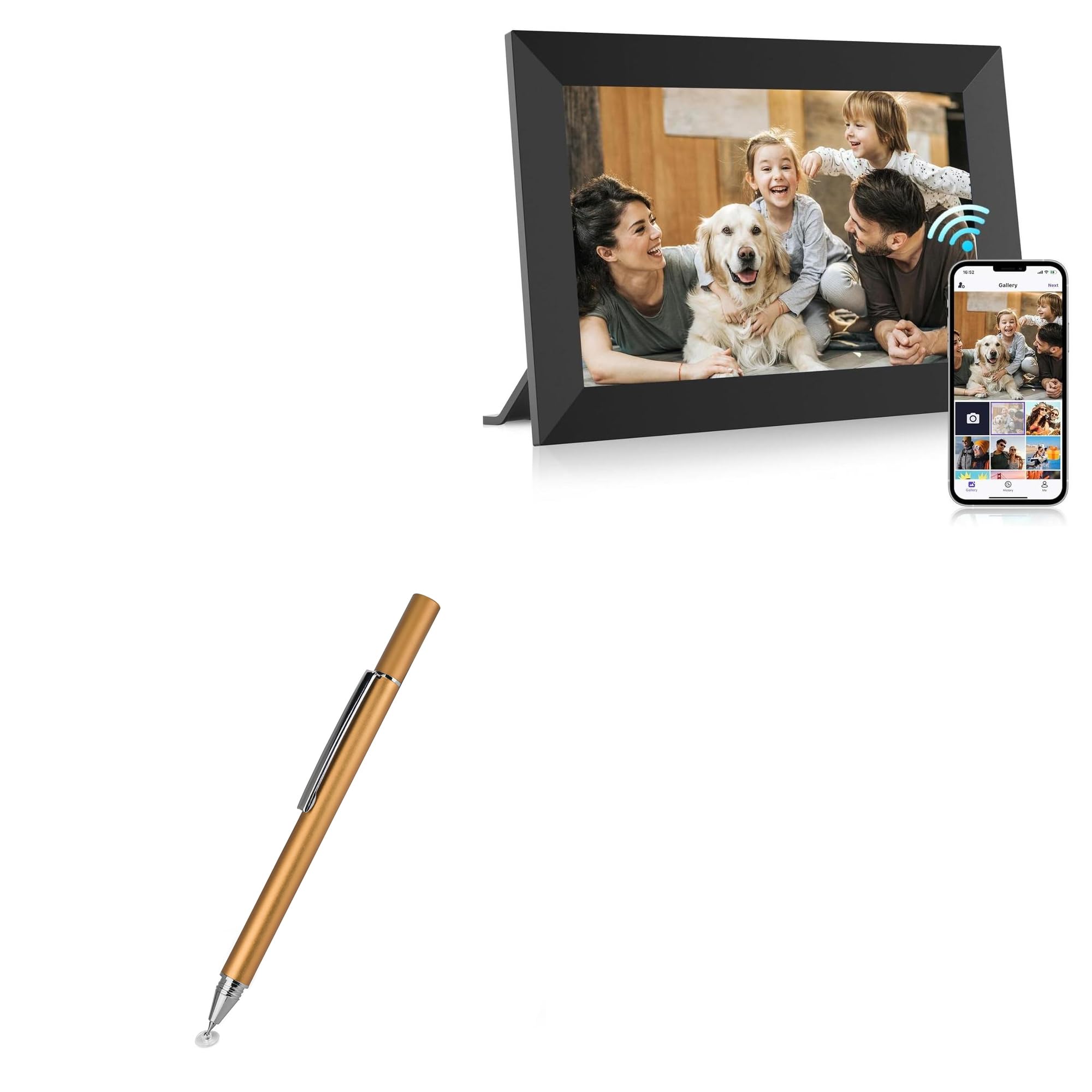 BoxWave Stylus Pen Compatible with MaxAngel Digital Picture Frame 10.1 in 32gb - FineTouch Capacitive Stylus, Super Precise Stylus Pen - Champagne Gold