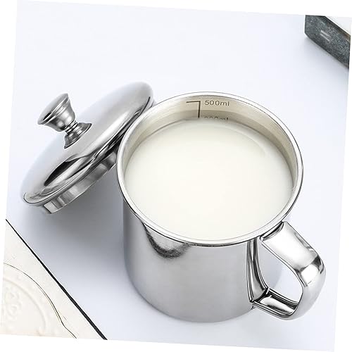 Miniatura 8 de HOMSFOU Taza de agua de acero inoxidable Taza de café inastillable Taza de camping Taza de cerveza Taza de medición Jarra de viaje Taza de leche de