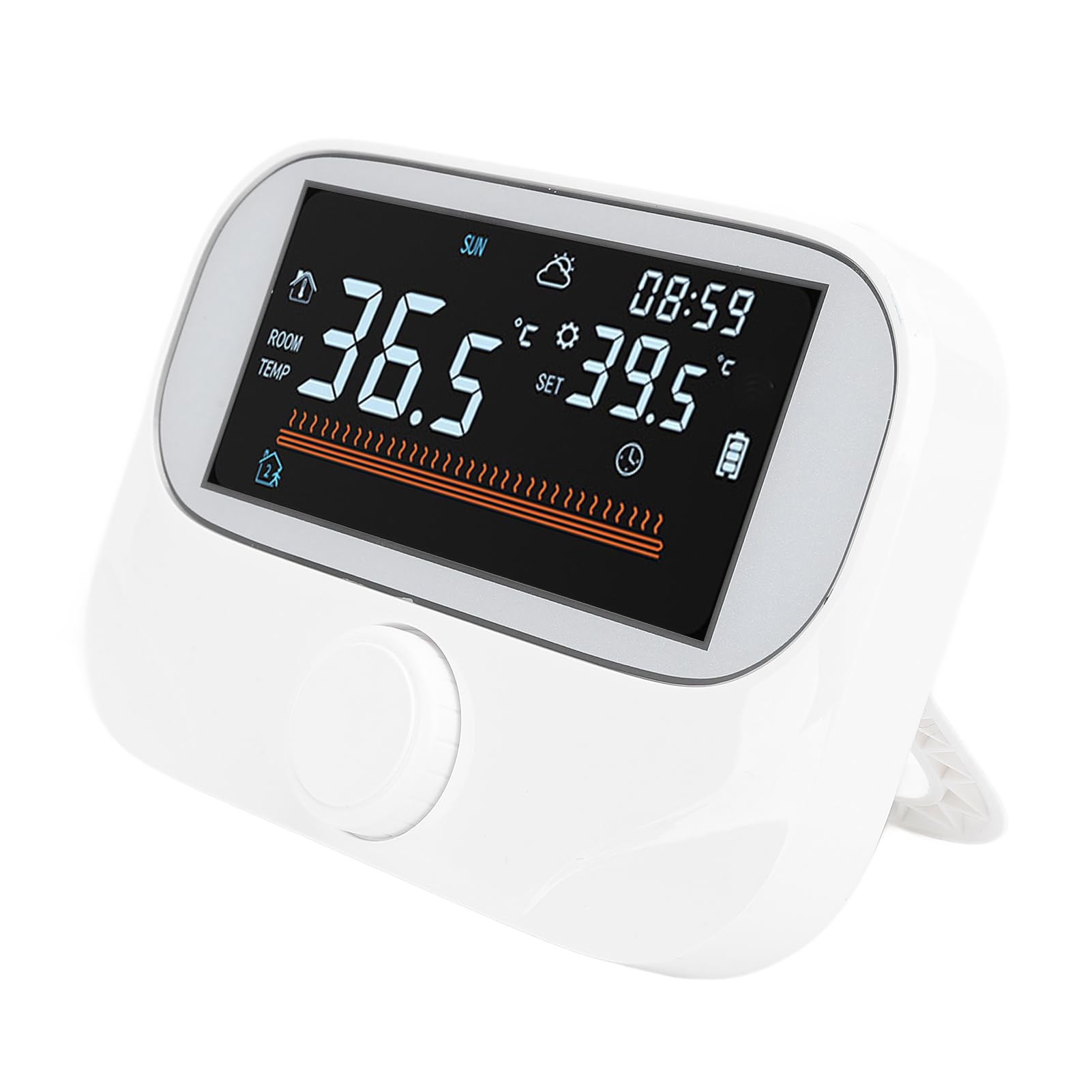Rengue Programowalny Inteligentny Termostat Bezprzewodowy Regulator Temperatury z Wyświetlaczem LCD Programowanie Przez USB Zasięg 984 Stóp dla Domowego Systemu Grzewczego