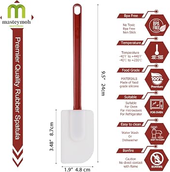 Silicone Rubber Spatula Set, Heat Resistant Commercial Grade Spatulas & Spoonulas for Cooking (1 Spatula S 9.5