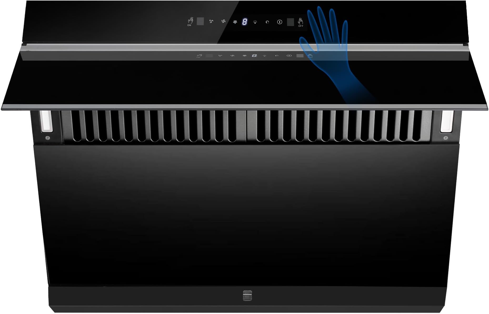 Tieasy Under Cabinet Range Hood 30 inch,Wall Mount Kitchen Hood 900 CFM with Heating Auto-cleaning Function, Gesture& Touch Control,Tempered Glass Surface Vent Hood 3 Speed Exhaust Fan,Baffle Filters