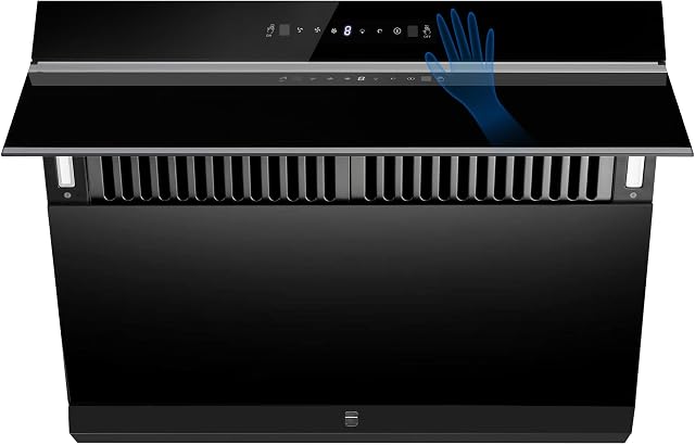 Tieasy Under Hotte de portée Cabinet 30 inch,Hotte de cuisine de Mount Wall 900 CFM avec chauffage fonction de nettoyage automatique, Gesture & Touch Control,Verre trempée 3 Ventilateur d'échappement de vitesse, Filtres à explosion