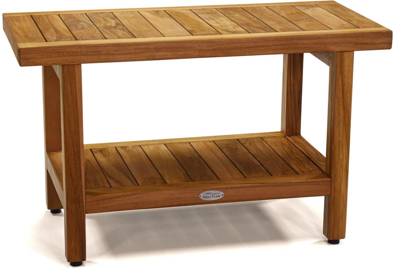 The Original 30 Spa Teak Shower Bench with Shelf - A Bench