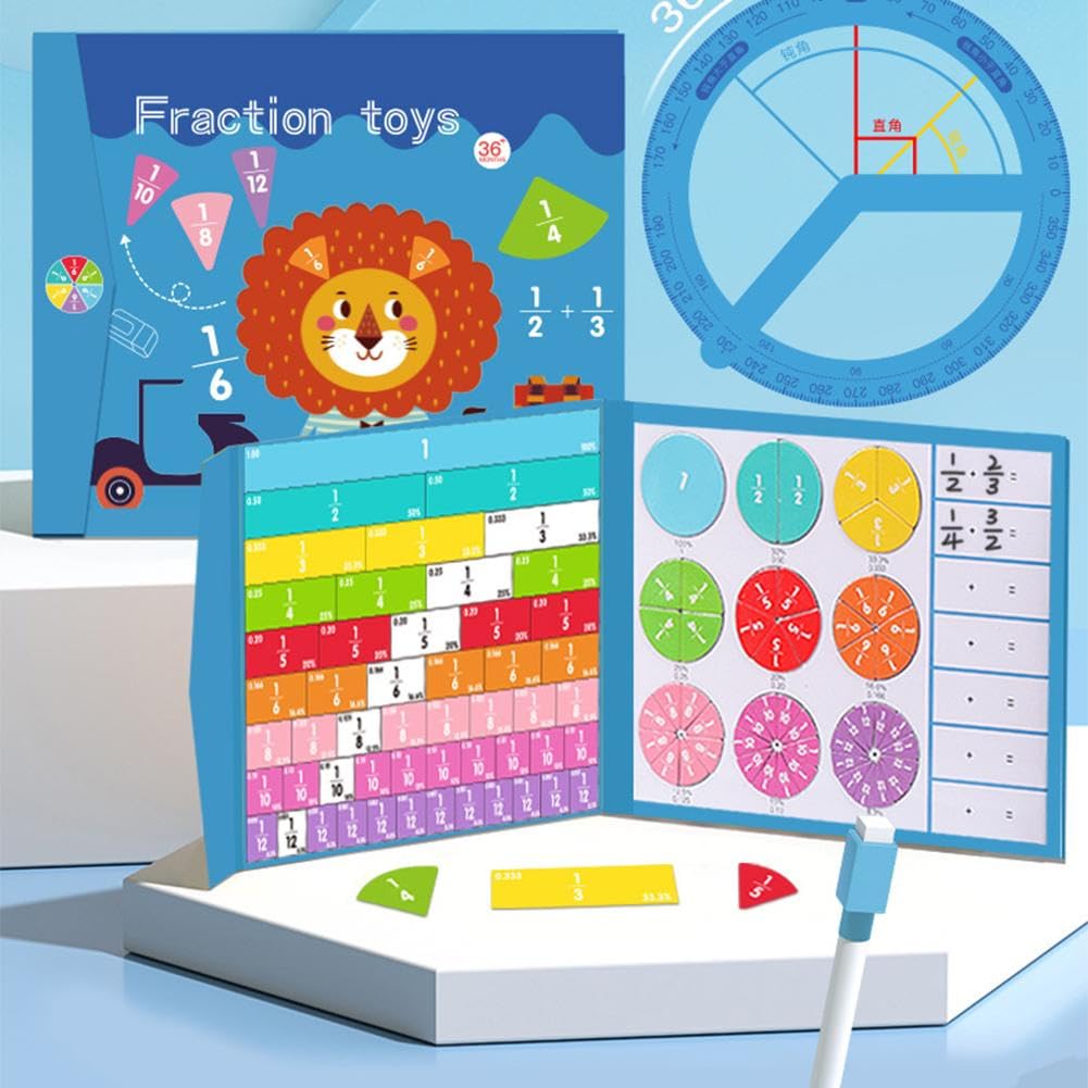 Fraction Game Jeu Magnétique Pour Apprendre Les Fractions - Puzzle éducatif En Bois Pour Enfants Fractions Magnétiques