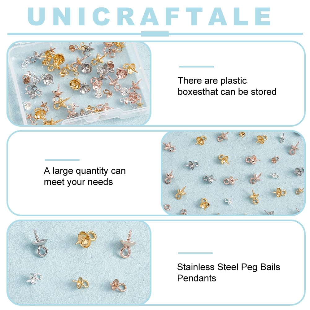 UNICRAFTALE 50 stks Roestvrij Staal Schroef Oog Pins Met Pinch UNICRAFTALE 50 stks Roestvrij Staal Schroef Oog Pins Met Pinch