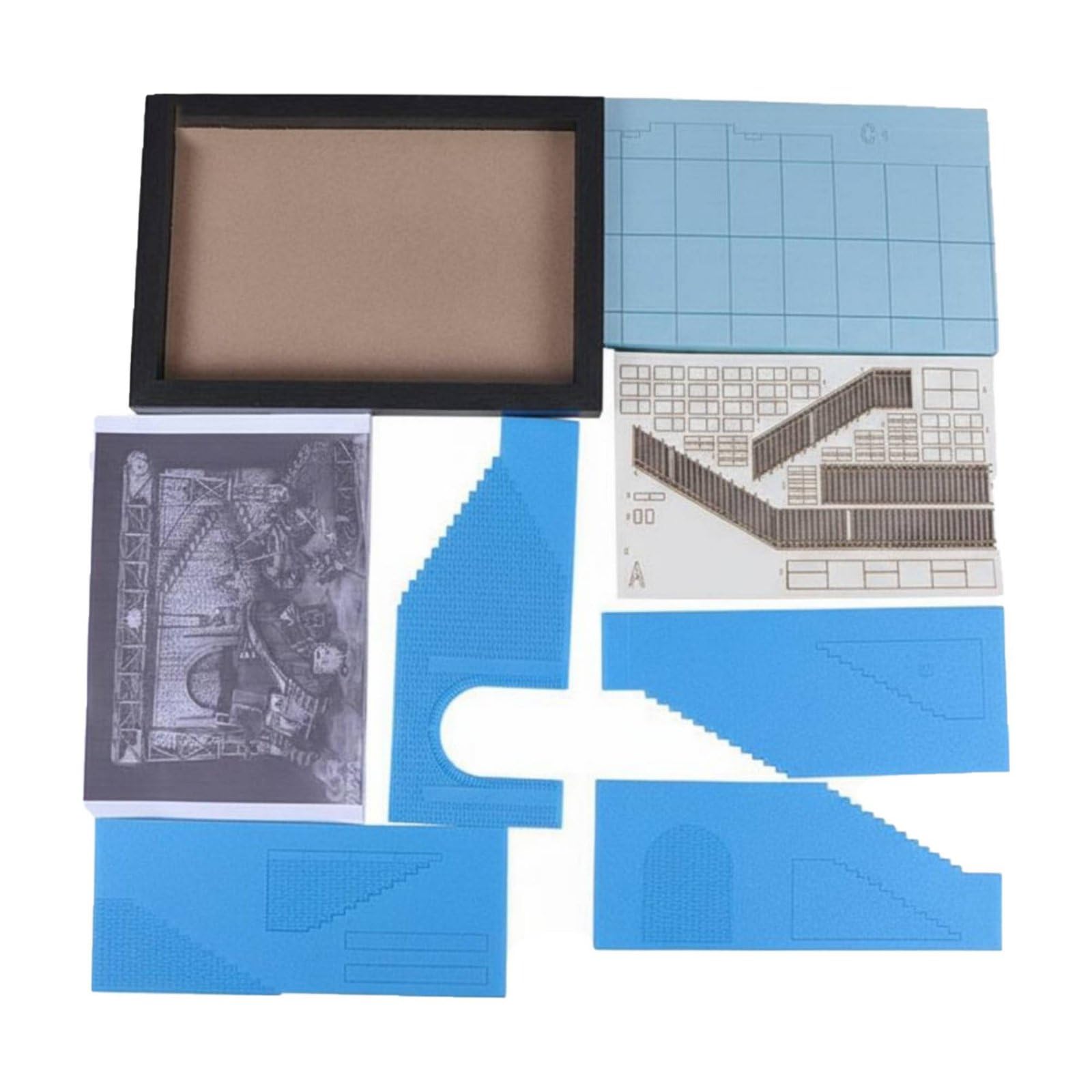 MagiDeal Base Espositiva Edificio Modello 1 35 con Kit Diorama Fabbrica E Muro in con Legno E Schiuma per Progetto Fai da Te atto per Modellismo Statico E Ricostruzione Architettonica
