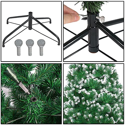 LOKIPA-Artificial-Christmas-Tree-6-feet-Snow-Flocked-Christmas-Tree-with-900-Spray-White-Tips-and-Christmas-Tree-Metal-Stand