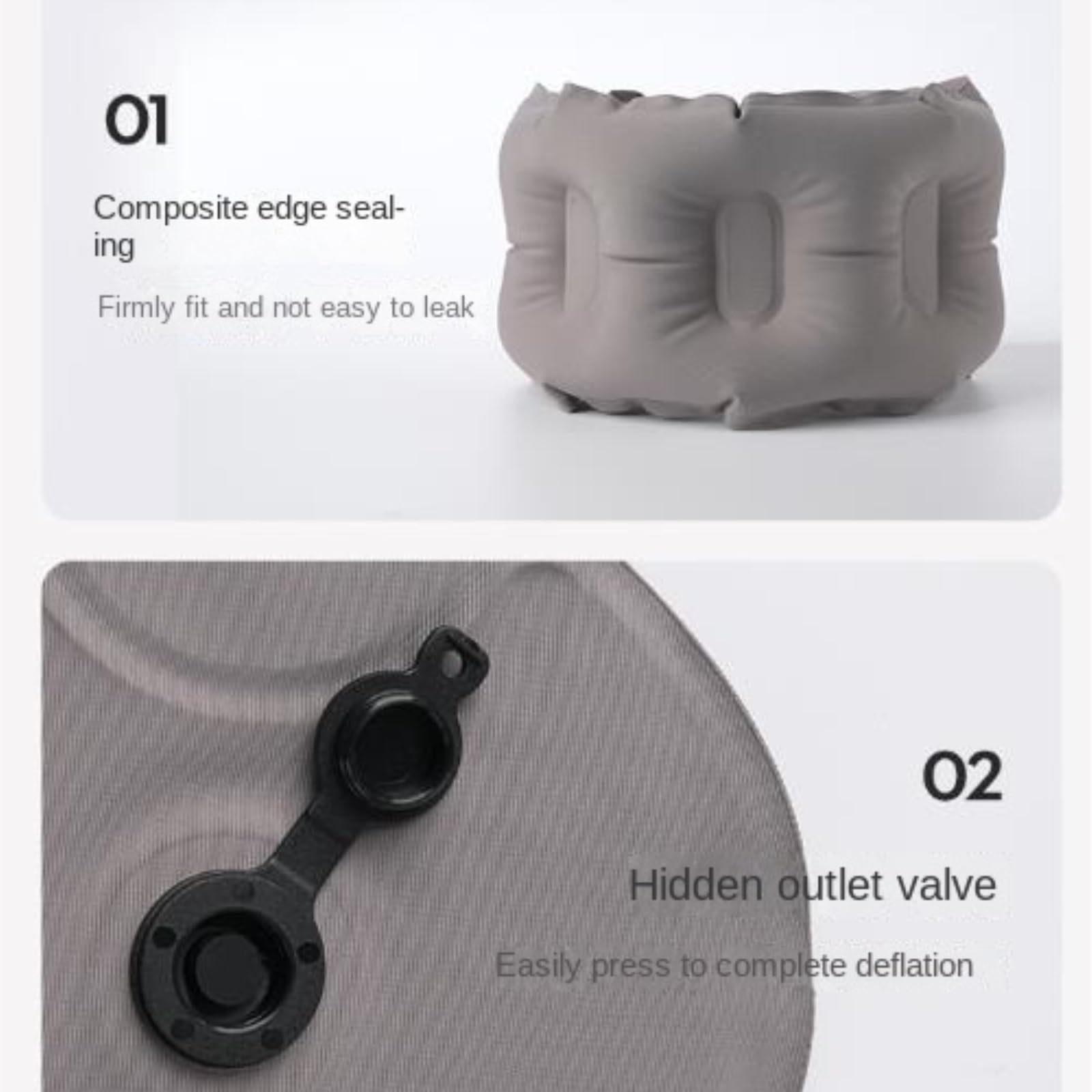 Almohada De Viaje Cuello Oficina Almohada En Forma De U Portátil, Inflable A Presión, Ideal For Viajes Y Siestas La Oficina Accessorios De Viaje(Pink,2pcs)
