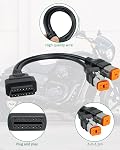 OBD2 Cable 16 Pin to 4 Pin+6 Pin Fits for Harley Davidson Motorcycle, OBD Scanner Adapter Cable Work with Many Motorcycle Diagnostic Tool