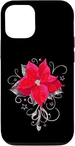 Miniatura 4 de Funda tradicional con diseño de flores de Navidad para iPhone 13 Pro Max
