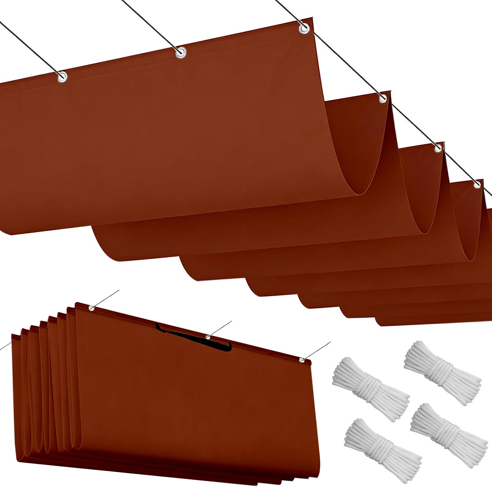 Vela sombra impermeable con bloqueo UV y tejido antirrotura rojo óxido de 120x150cm