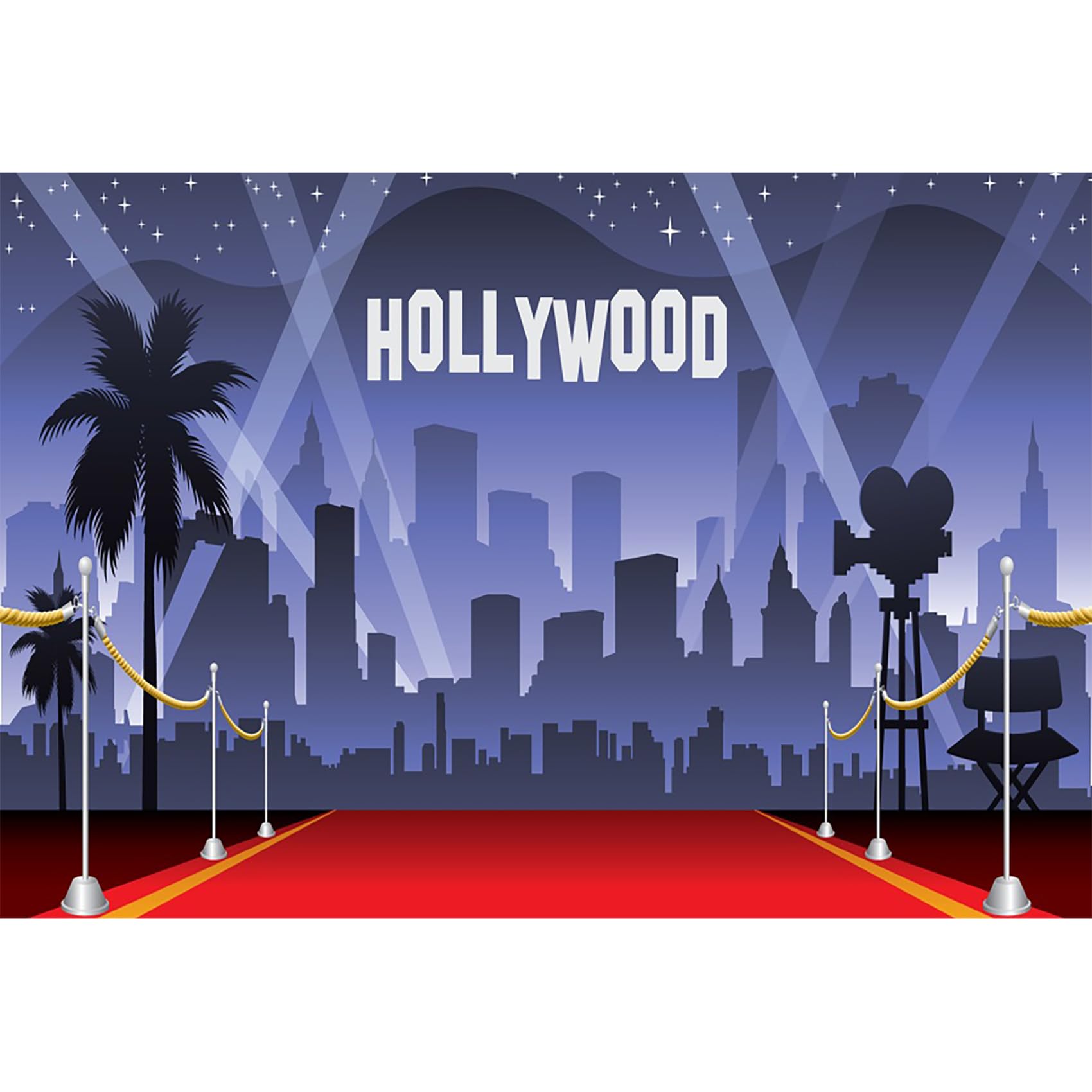 Tintecce Hollywood Red Carpet Sfondo 3x2m Notte Tema Premi Cerimonia Architettura Urbana Stellato Spotlight