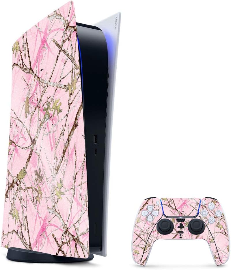 MightySkins Glossy Glitter Gaming Skin for PS5 / PlayStation 5 Bundle - Conceal Pink | Durable High-Gloss Glitter Finish | Easy to Apply and Change Style | Made in The USA