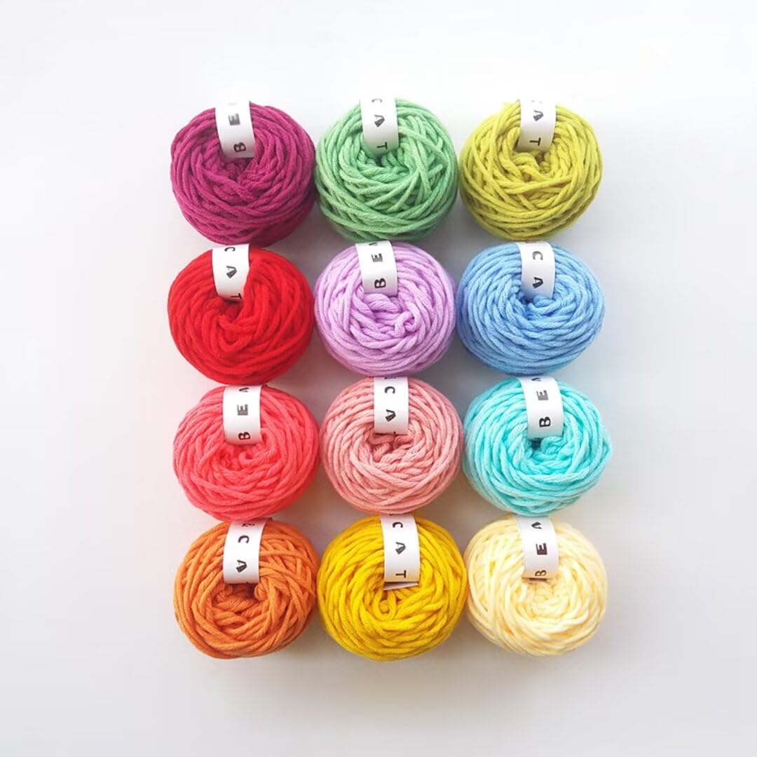 Tufted Yarn for tufting Gun,100% Acrylic Wool Ball,Professional 8ply Cotton Milk Crochet Yarn for tufting Gun/Poke Embroidery,3.5mm Thick Thread Yarn,tcolorful Yarn Set for Weaving/Knitting