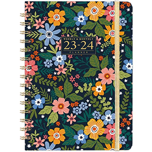 Planner 2023-2024 - Academic Planner 2023-2024, July 2023 - June 2024, With Weekly And Monthly Spreads, 6.3'' X 8.4'', Monthly Tabs, Back Pocket, Holidays, Flexible Hardcover, Thick Paper, Strong Binding & Notes #TOP16