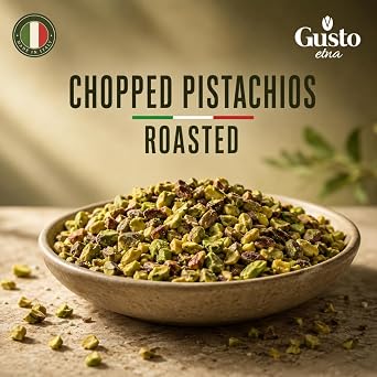 GUSTO ETNA Roasted Chopped Pistachios, Dry Unsalted Crumbles 2.2 lb (1 Kg)