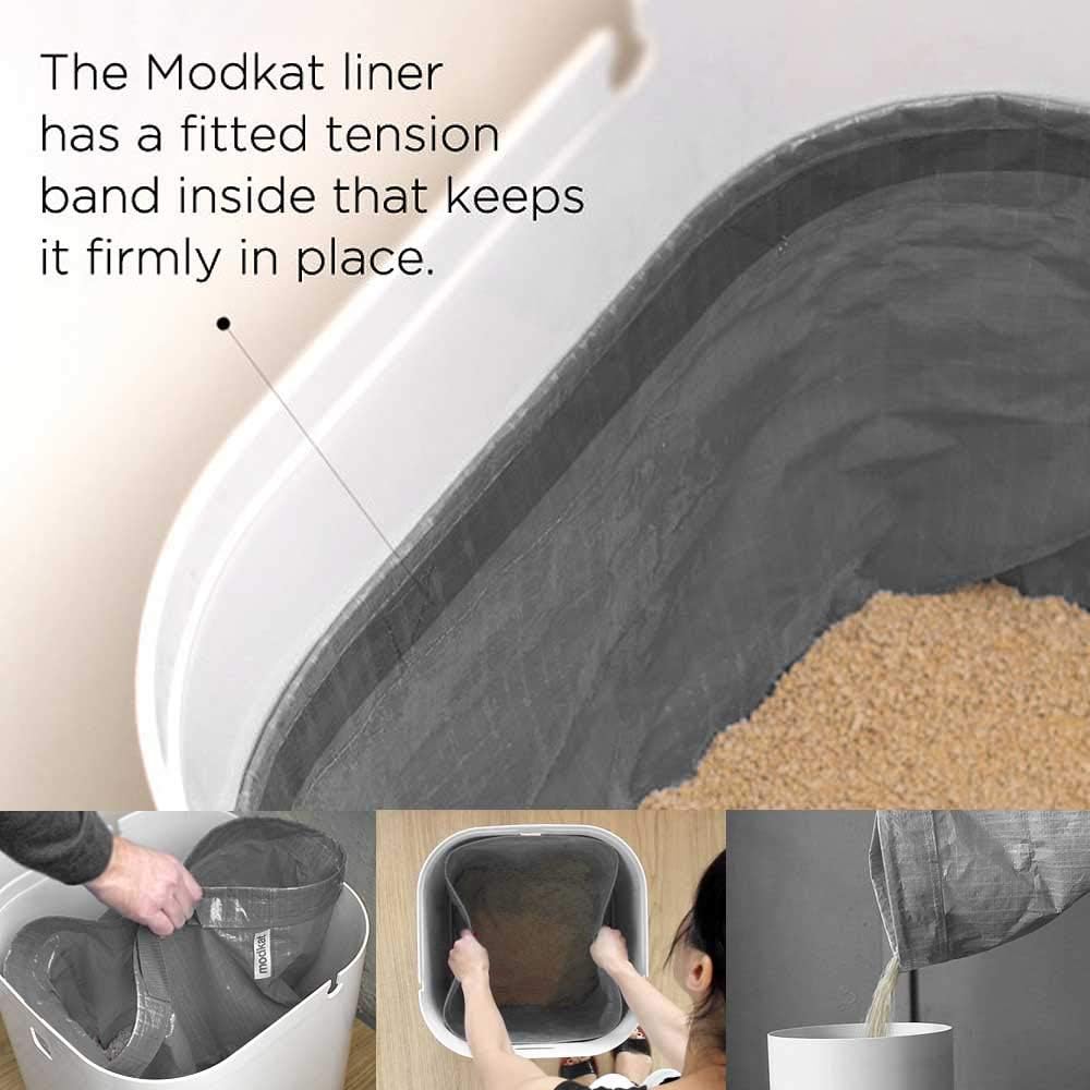 Modkat Litter Box, Top-Entry, Includes Scoop and Reusable Liner - White