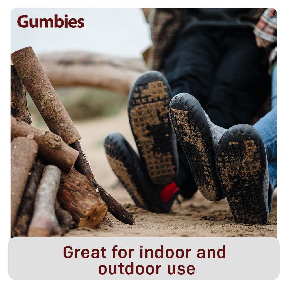 Gumbies Outback Hausschuhe, Charcoal / Red, Gr.- EU 38