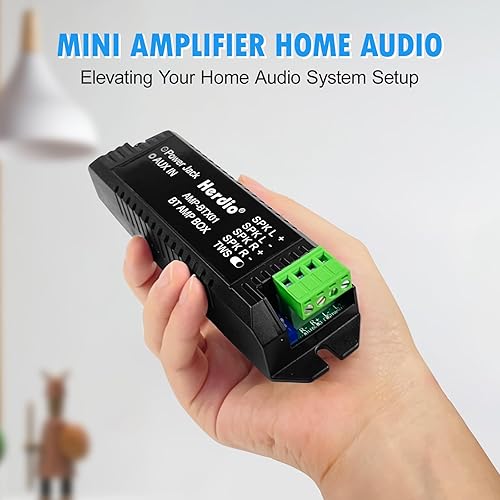Miniatura 5 de Herdio Amplificador de audio para el hogar Bluetooth 2.0 Sistema receptor de canales para altavoces pasivos con AUX TWS adecuado para techo, marino,