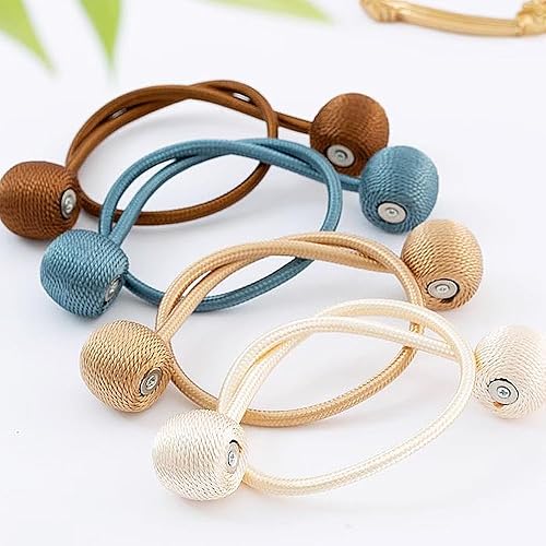 Miniatura 4 de Cortina para ventana, 4 piezas de alzapaños magnéticos, clips de amarre para el hogar, oficina, cortinas decorativas (azul)