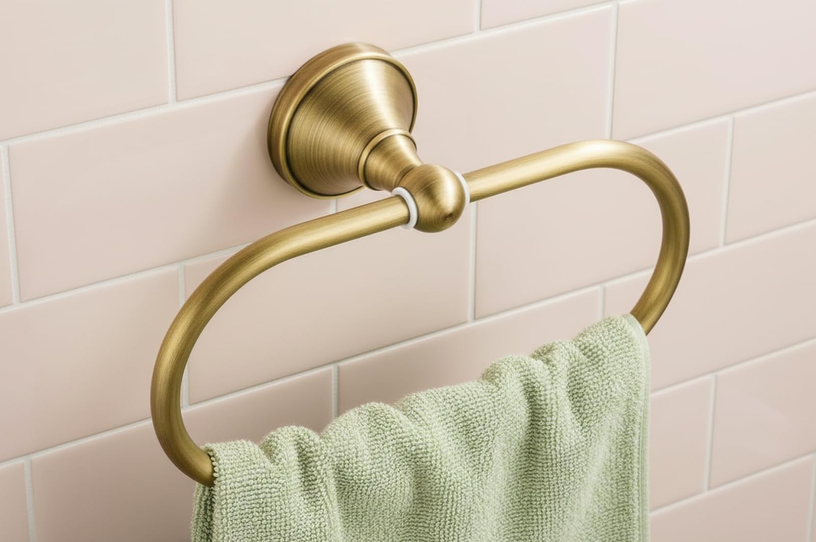 Flybath Ovaler Handtuchring Antiquität Messing Kleiderbügel Handtuchhalter für Badezimmer Küchenaccessoires Wandmontage, Bronze gebürstet