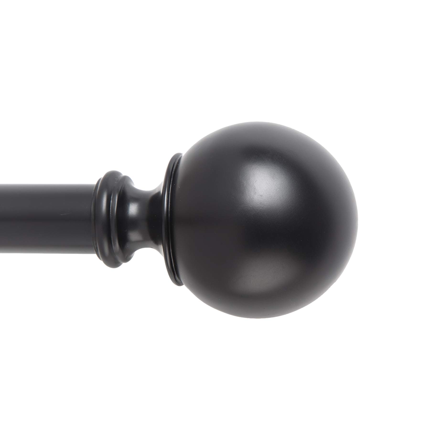 SnugSet | Ultra Sturdy Steel Rod | 3 Brackets for Additional Support | Easy Quick Install | No Tool Hardware Option | 36-72" | Adjustable | 1" Wide Rod | Supports Heavy Fabrics | Black Ball Finial
